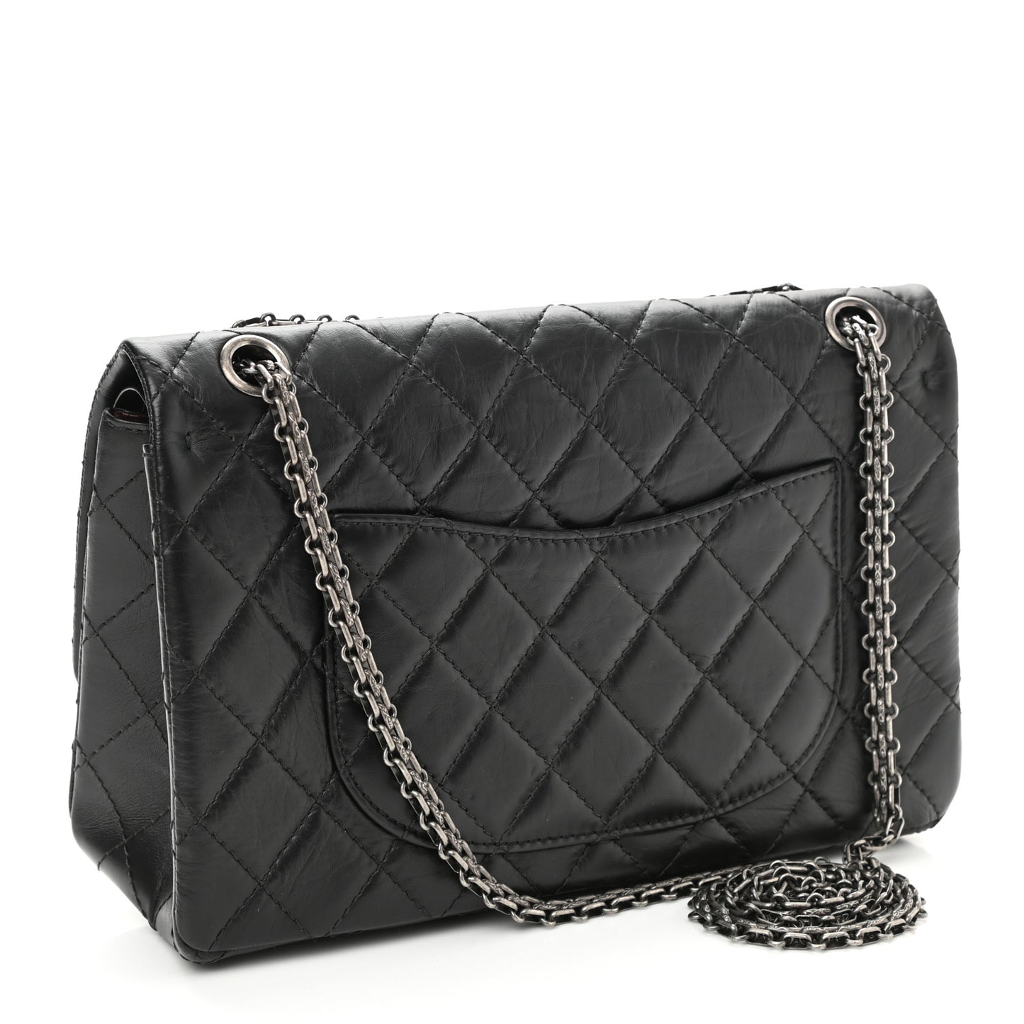 Aged Calfskin Quilted 2.55 Reissue 226 Flap Black