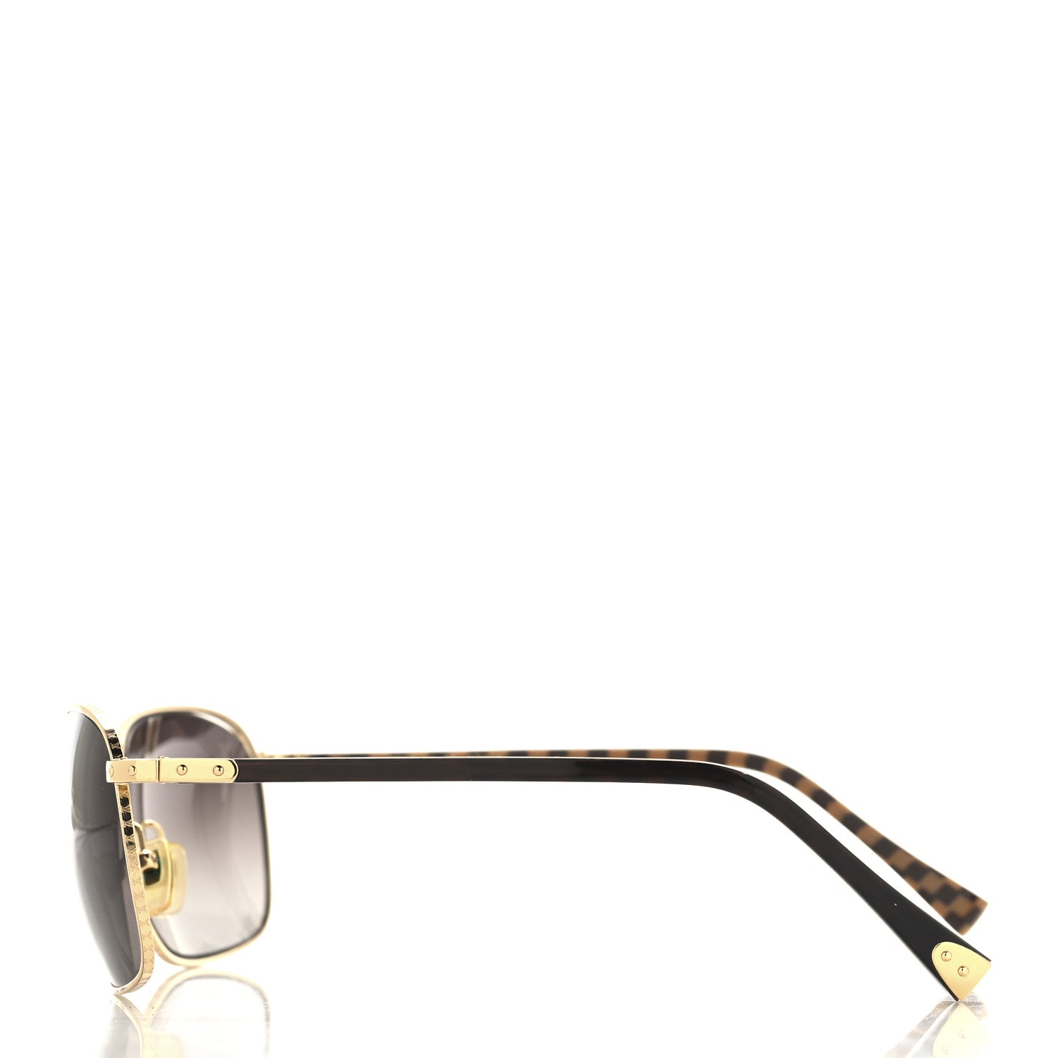 Louis Vuitton Metal Conspiration Pilote Aviator Sunglasses Z0251U Gold 3 of 9