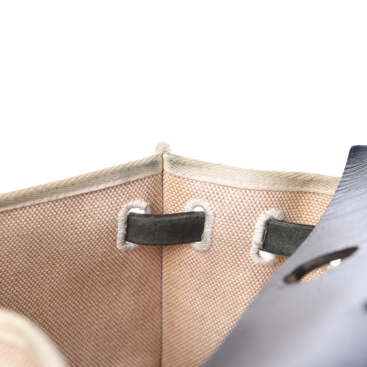 Toile Vache Calfskin Herbag 30 PM Natural Black