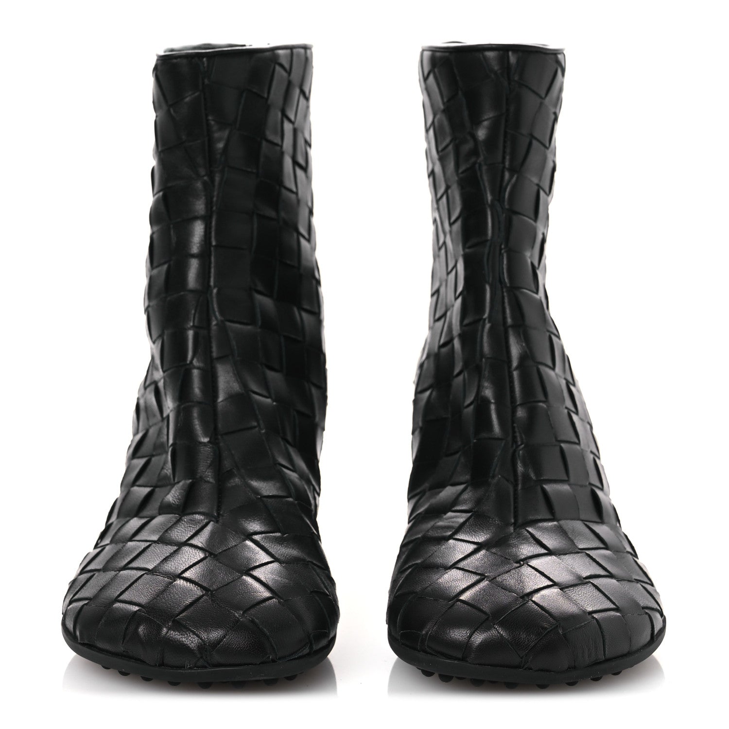 Bottega Veneta Lambskin Intrecciato Atomic Mid Heel Ankle 40 Black 3 of 11