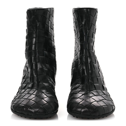 Bottega Veneta Lambskin Intrecciato Atomic Mid Heel Ankle 40 Black 3 of 11