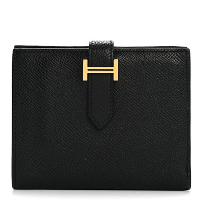Hermes Epsom Bearn Compact Wallet Black 1 of 13