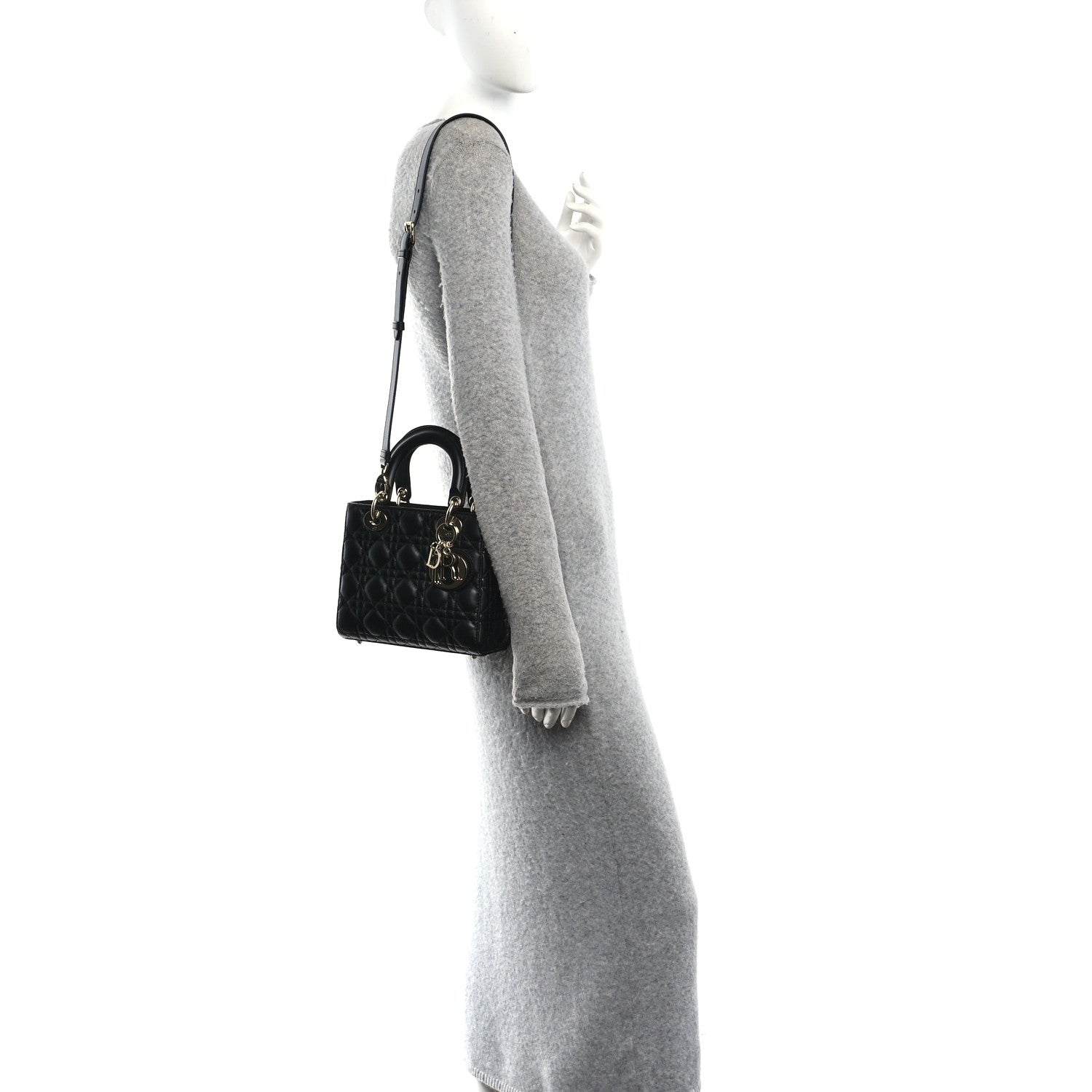 Christian Dior Lambskin Cannage Small My ABCDior Lady Dior Black 2 of 10