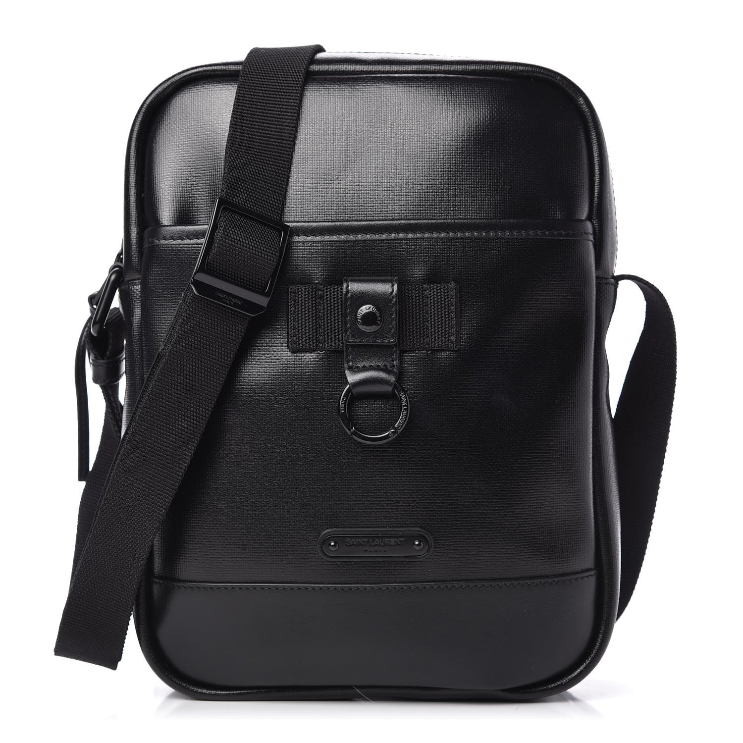 Saint Laurent Coated Canvas Rivington Race Pouch Black 1 of 10