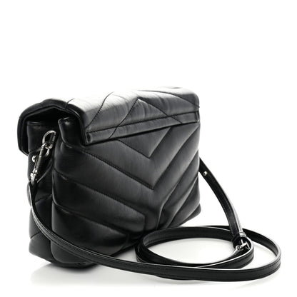 Saint Laurent Calfskin Y Quilted Monogram Toy Loulou Crossbody Bag Black 3 of 13