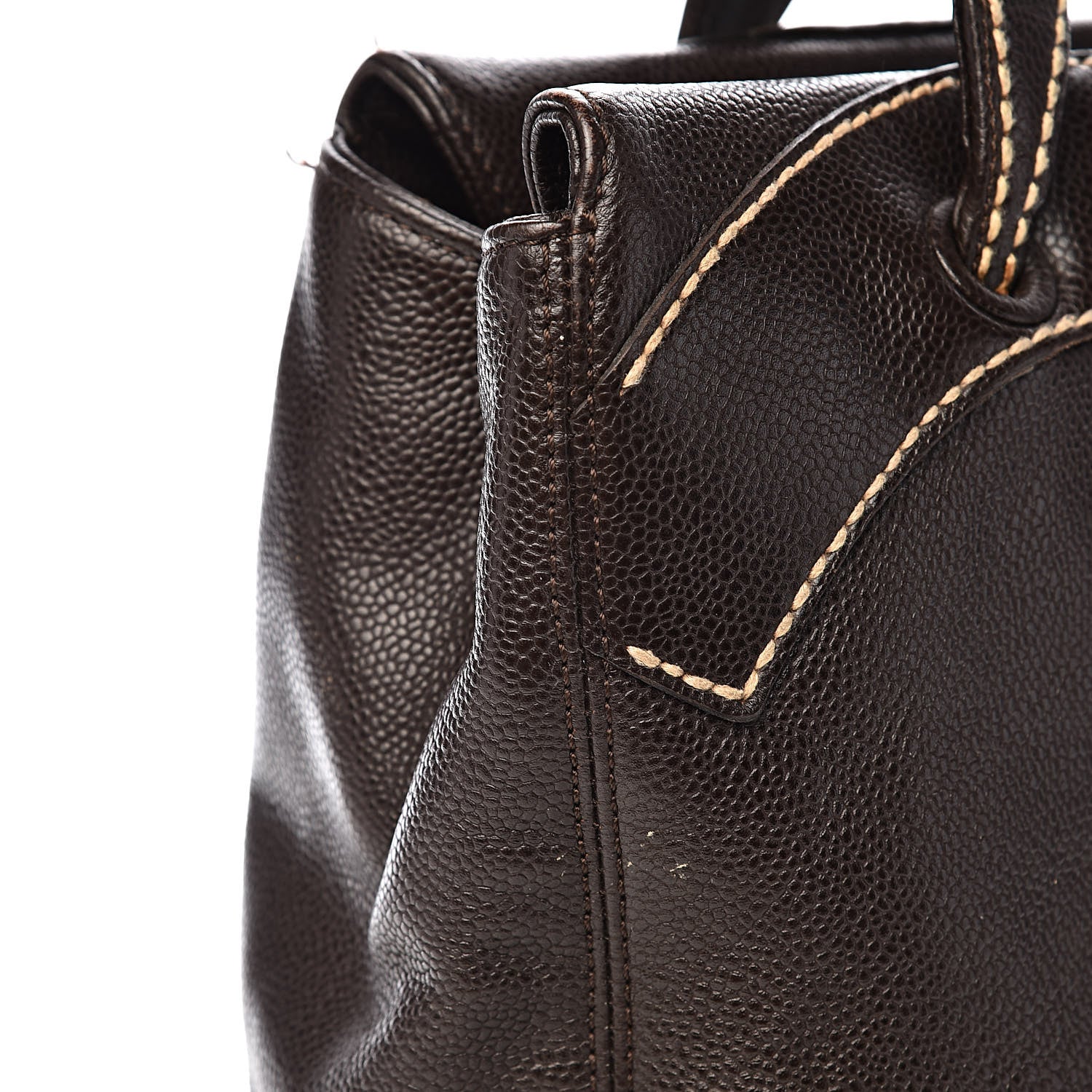 Chanel Caviar CC Stitched Medium Tote Brown 12 of 17