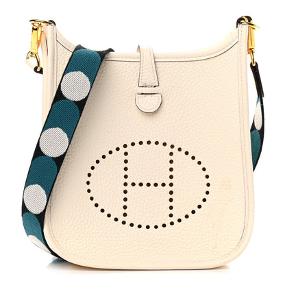 Hermes Taurillon Clemence Flipperball Sangle Evelyne TPM Nata Black Vert Bosphore 1 of 8