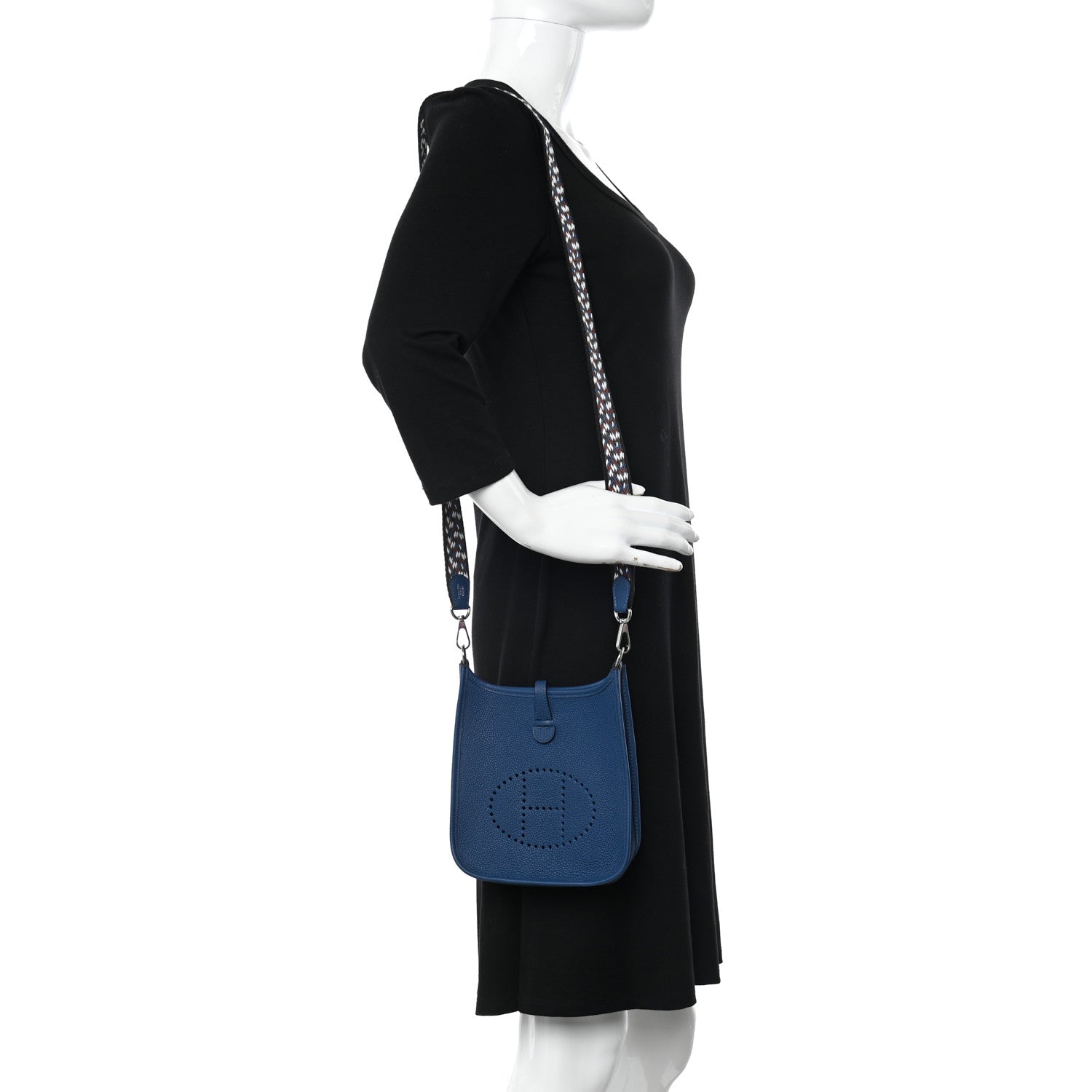Hermes Taurillon Clemence Zigzag Evelyne TPM Deep Bleu Bleu Zellige Indigo Black 2 of 11