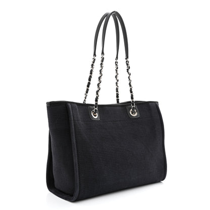 Chanel Mixed Fibers Small Deauville Tote Black 4 of 13