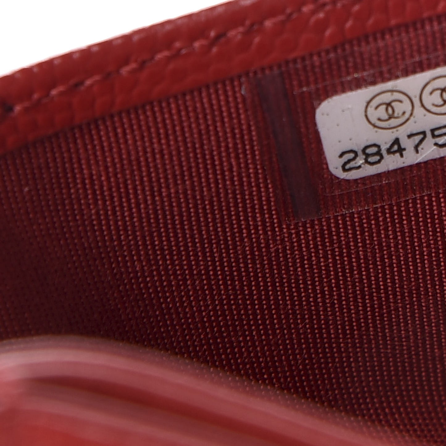 Caviar Quilted Card Holder Red