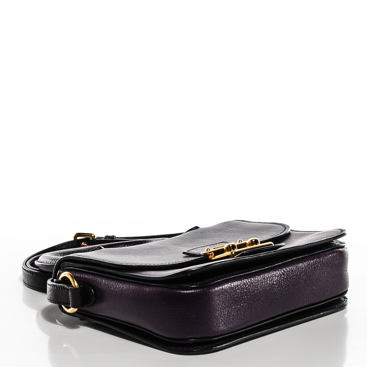 Goatskin Madras Bi-Color Mini Crossbody Bag Viola Iris