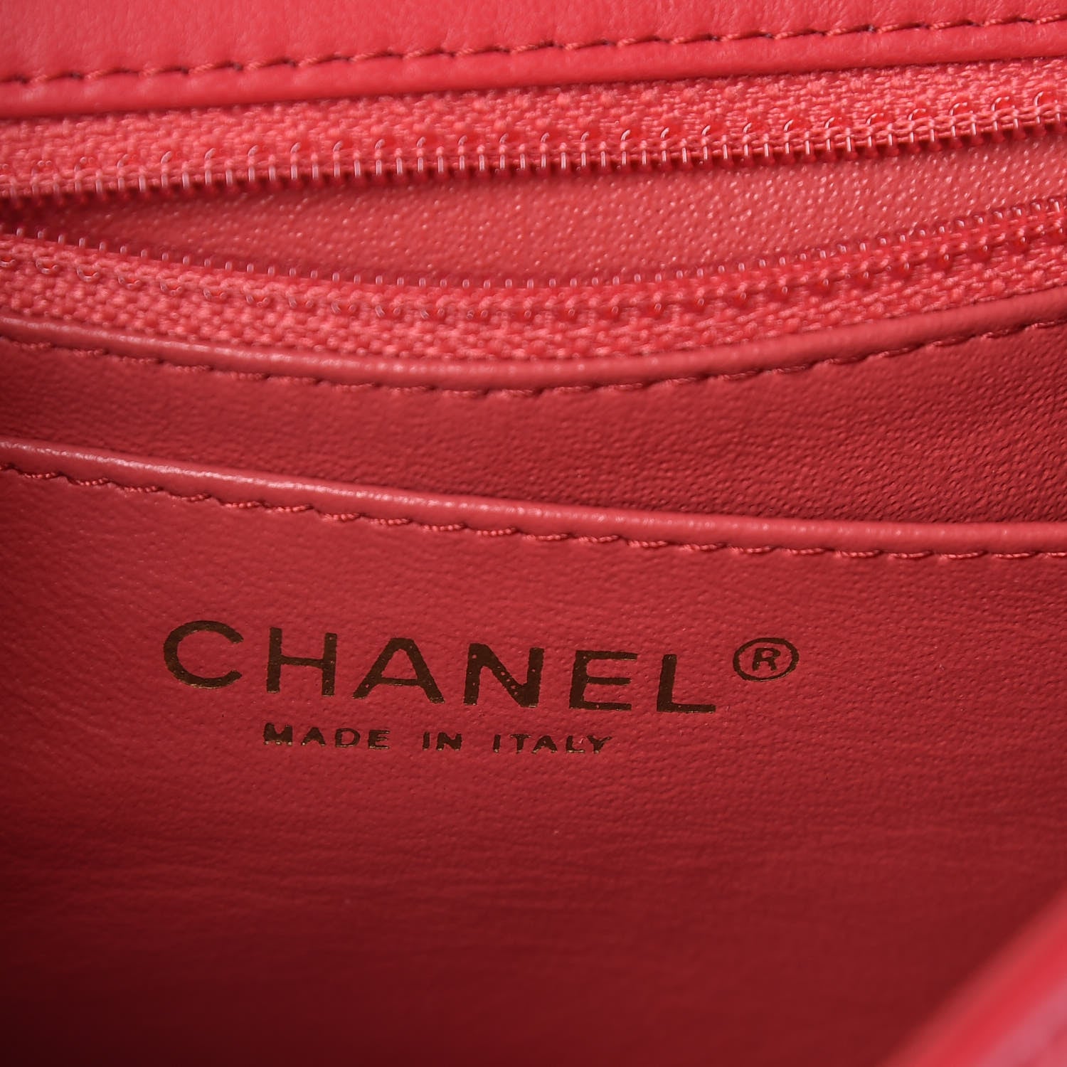 Chanel Lambskin Quilted Mini Square Flap Light Red 6 of 10