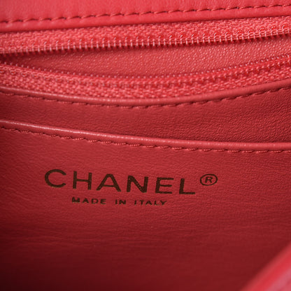 Chanel Lambskin Quilted Mini Square Flap Light Red 6 of 10