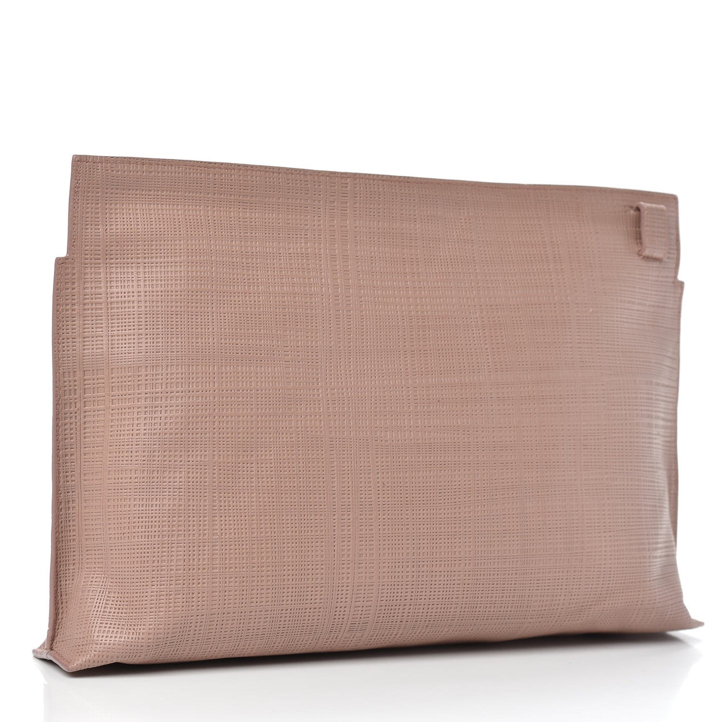 Calfskin Linen Embossed Large T Pouch Blush