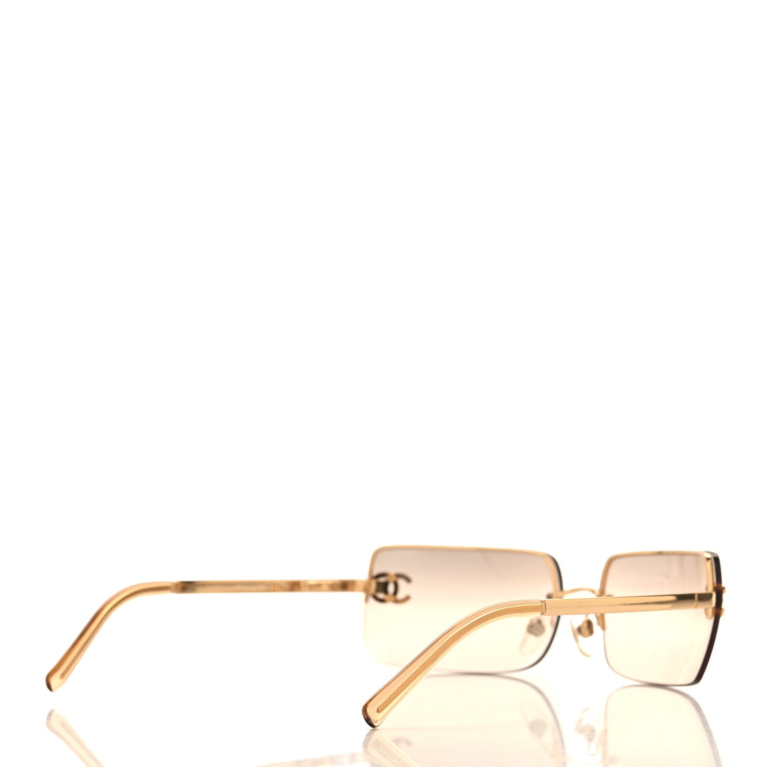 Chanel Crystal CC Logo Sunglasses 4104-B Gold 4 of 6