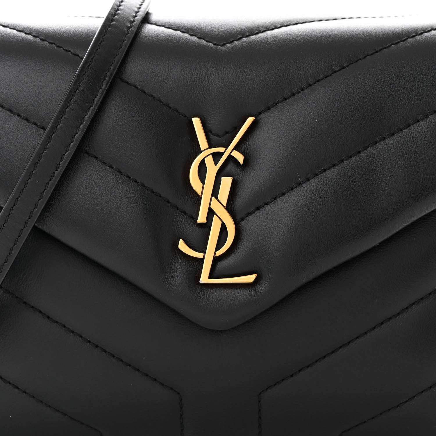 Saint Laurent Calfskin Y Quilted Monogram Toy Loulou Crossbody Bag Black 8 of 10