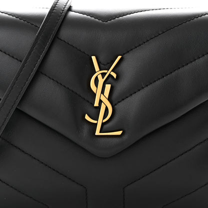 Saint Laurent Calfskin Y Quilted Monogram Toy Loulou Crossbody Bag Black 8 of 10