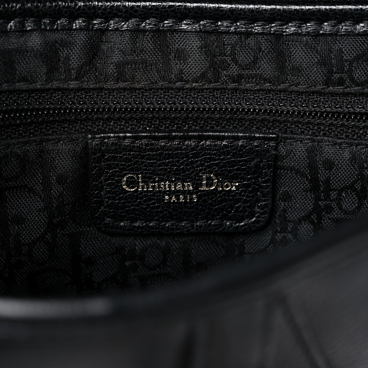 Christian Dior Shiny Goatskin Saddle Bag Black 5 of 15