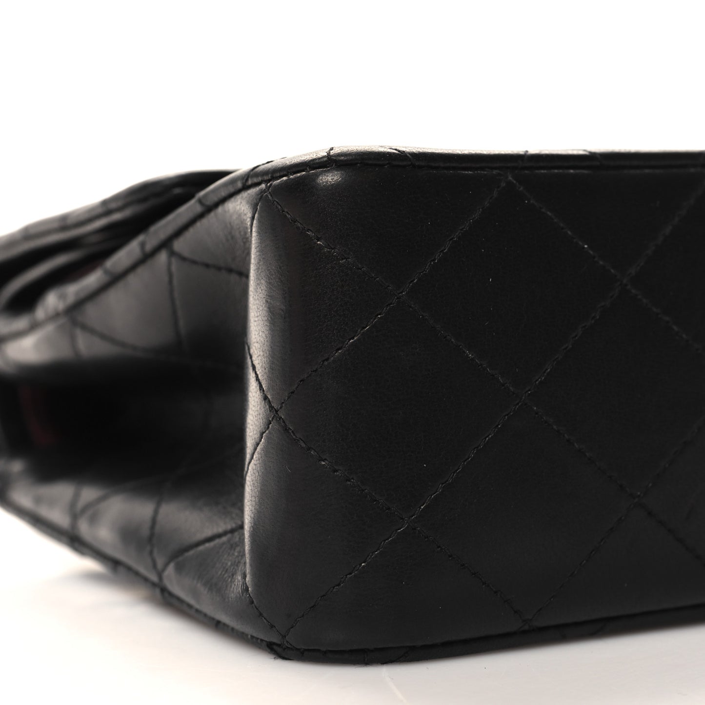 Lambskin Quilted Medium Double Flap Black