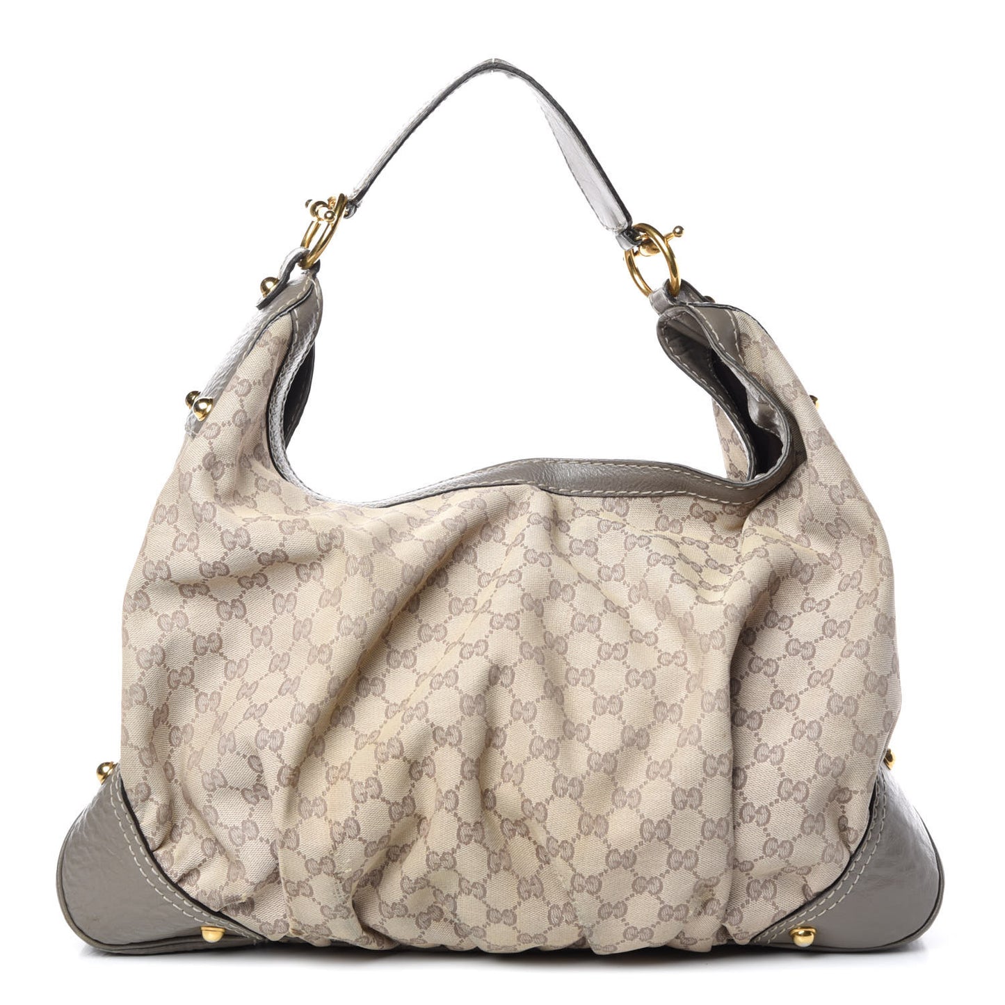 Monogram Large Jockey Hobo Grey