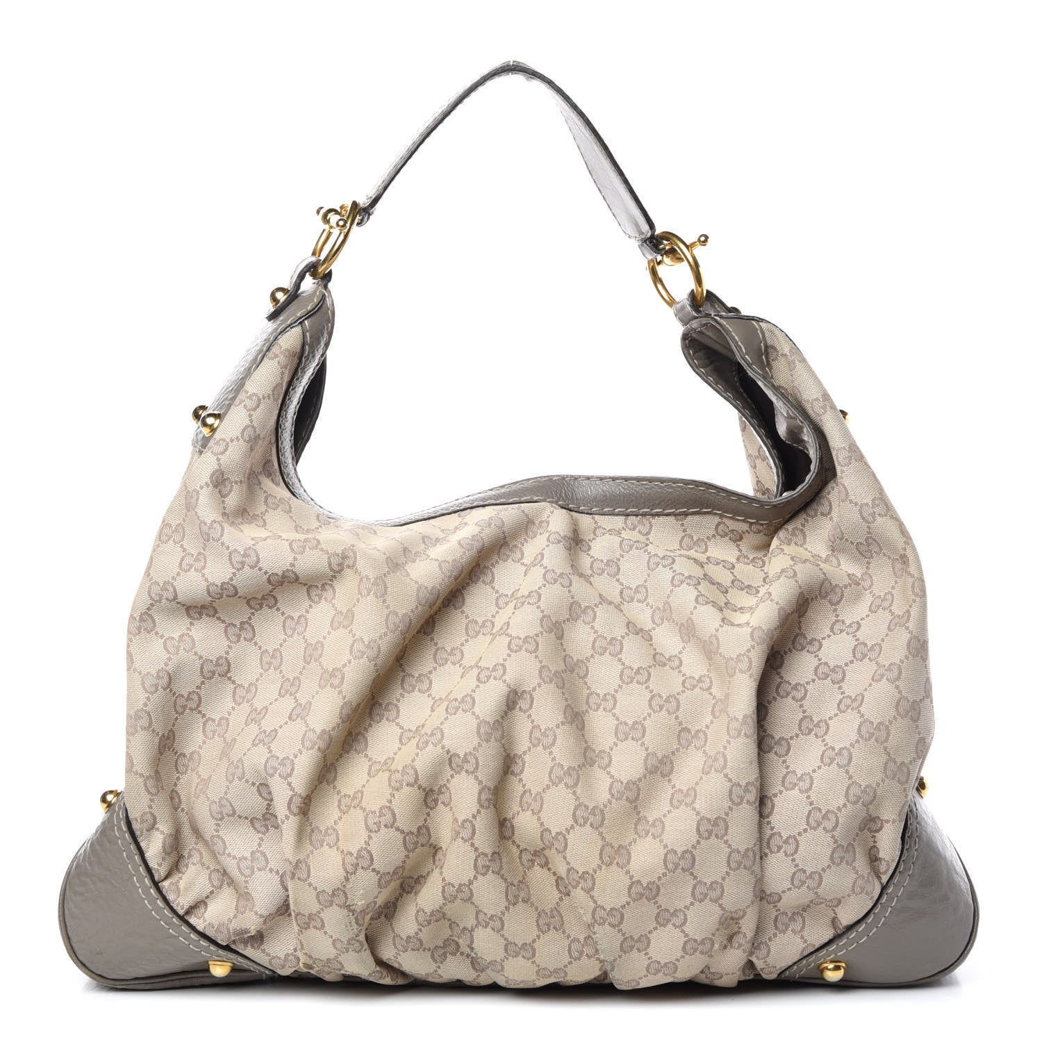 Gucci Monogram Large Jockey Hobo Grey 1 of 11