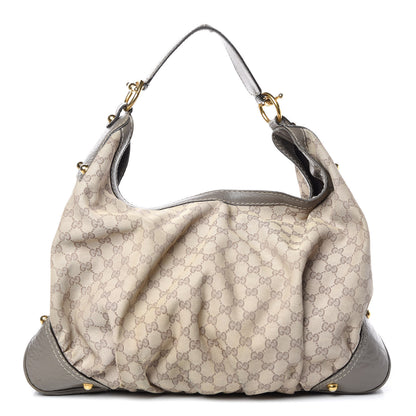 Gucci Monogram Large Jockey Hobo Grey 1 of 11