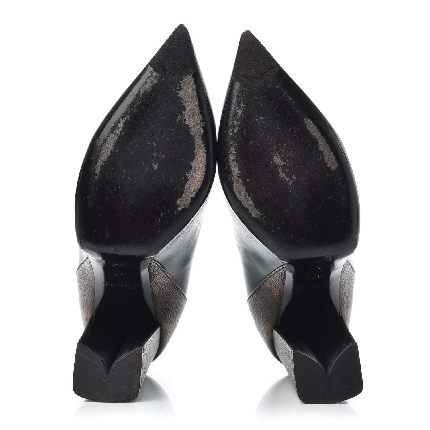 Louis Vuitton Calfskin Monogram Matchmake Pumps 37.5 Black 6 of 10