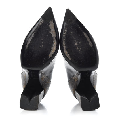 Louis Vuitton Calfskin Monogram Matchmake Pumps 37.5 Black 6 of 10
