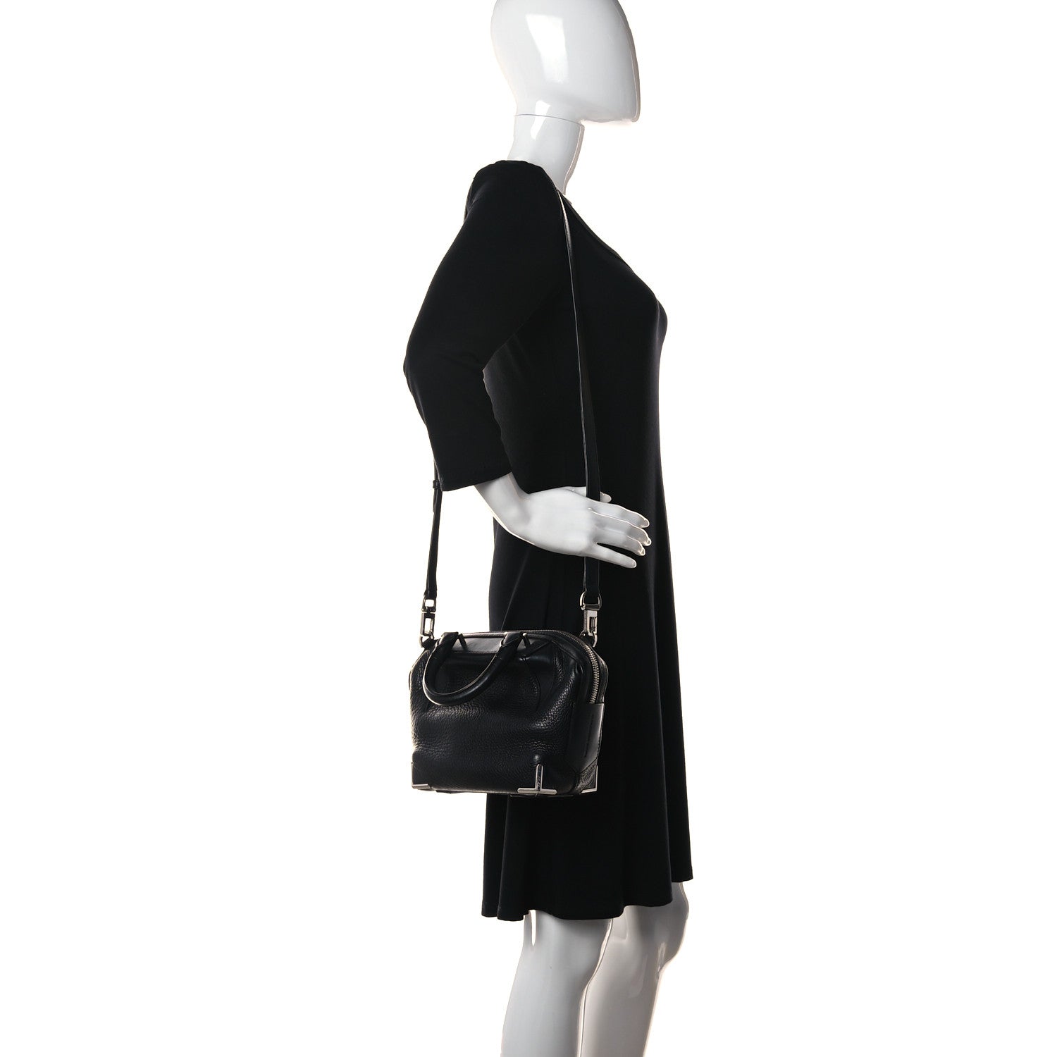 Alexander Wang Pebbled Calfskin Mini Emile Black Silver Hardware 2 of 12