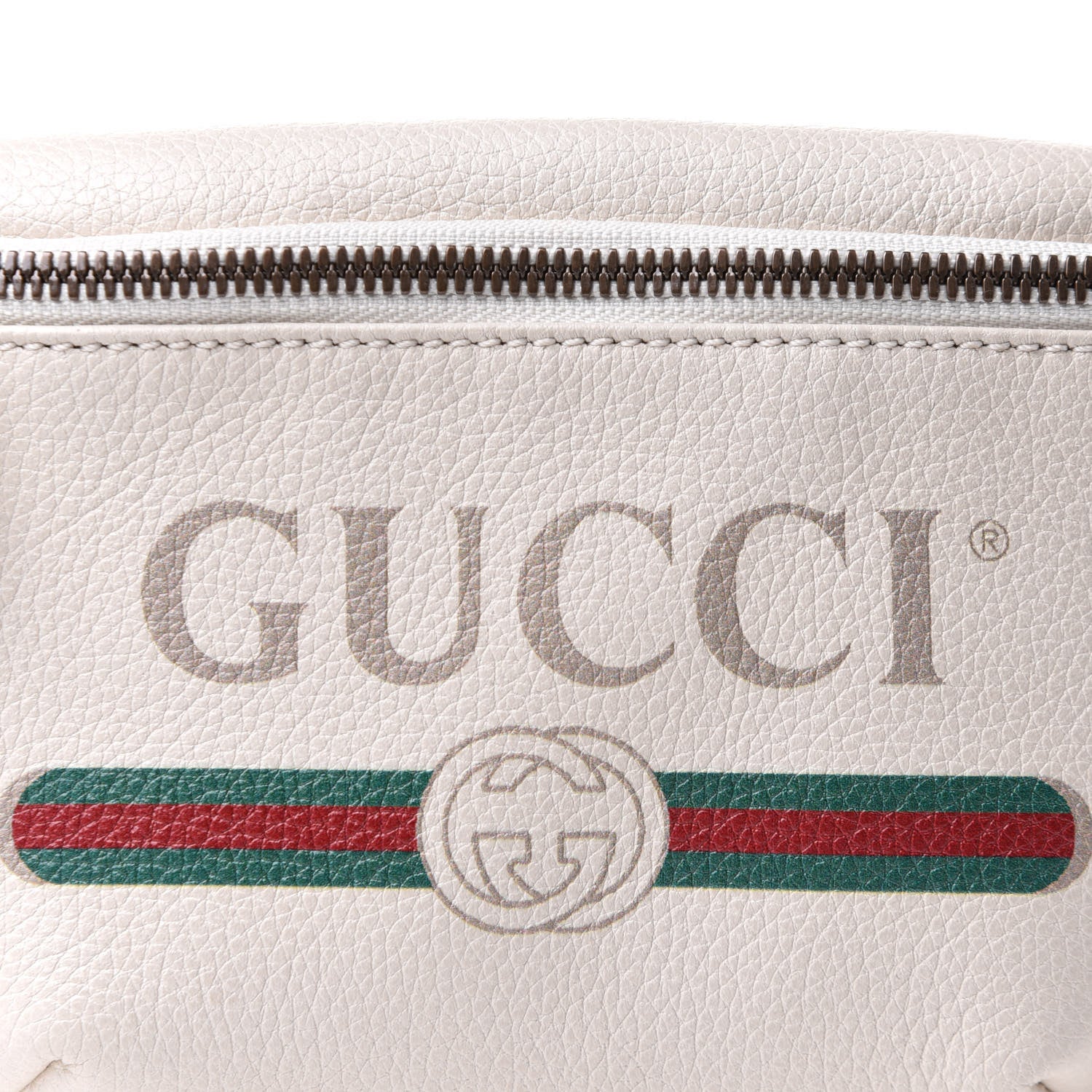 Gucci Grained Calfskin Small Logo Belt Bag White 9 of 11