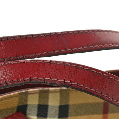 Burberry Haymarket Check Small Tote Red 13 of 20