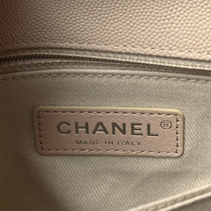 Chanel Caviar Chevron Quilted Mini Coco Handle Flap Beige 6 of 9