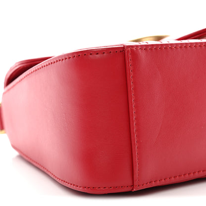 Gucci Calfskin Matelasse Mini GG Marmont Top Handle Shoulder Bag Hibiscus Red 9 of 10