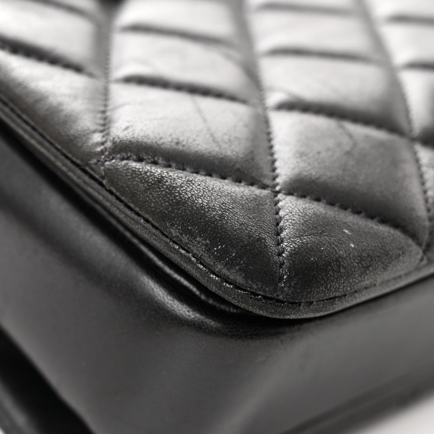 Lambskin Quilted Large Trendy CC Dual Handle Flap Bag Black