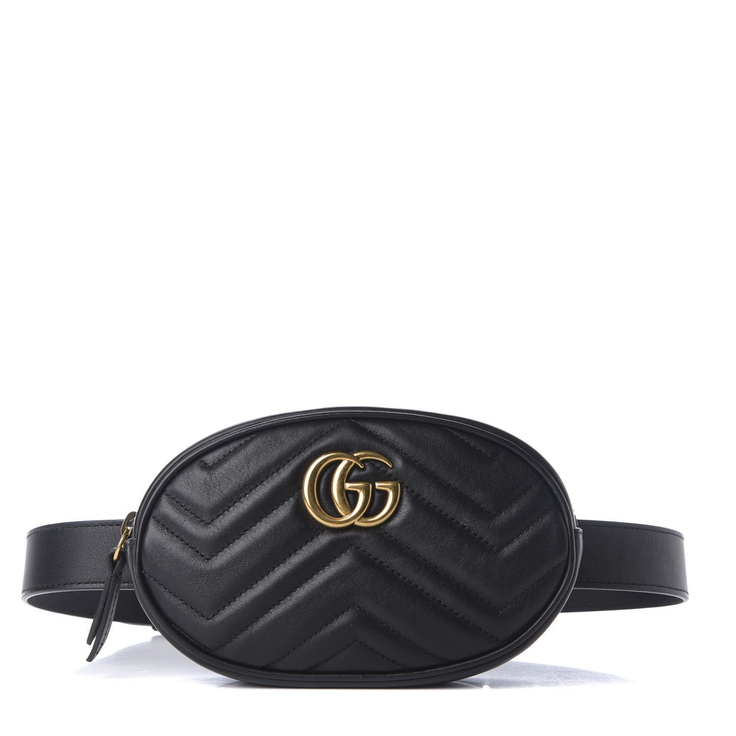 Calfskin Matelasse GG Marmont Belt Bag 75 30 Black