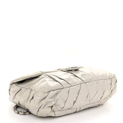 Chanel Glazed Calfskin Twisted Maxi Flap Light Grey 4 of 12