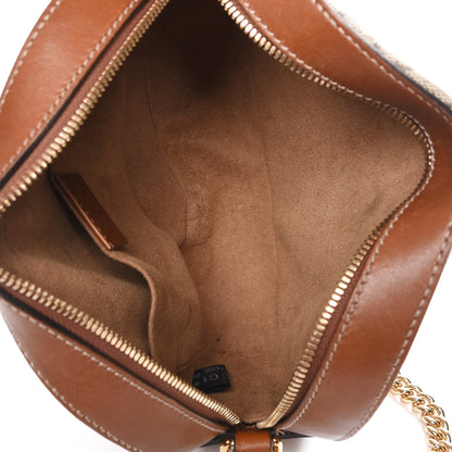Gucci GG Supreme Monogram Cuoio Toscano Mini Chain Shoulder Bag Beige Ebony Cuir 5 of 7