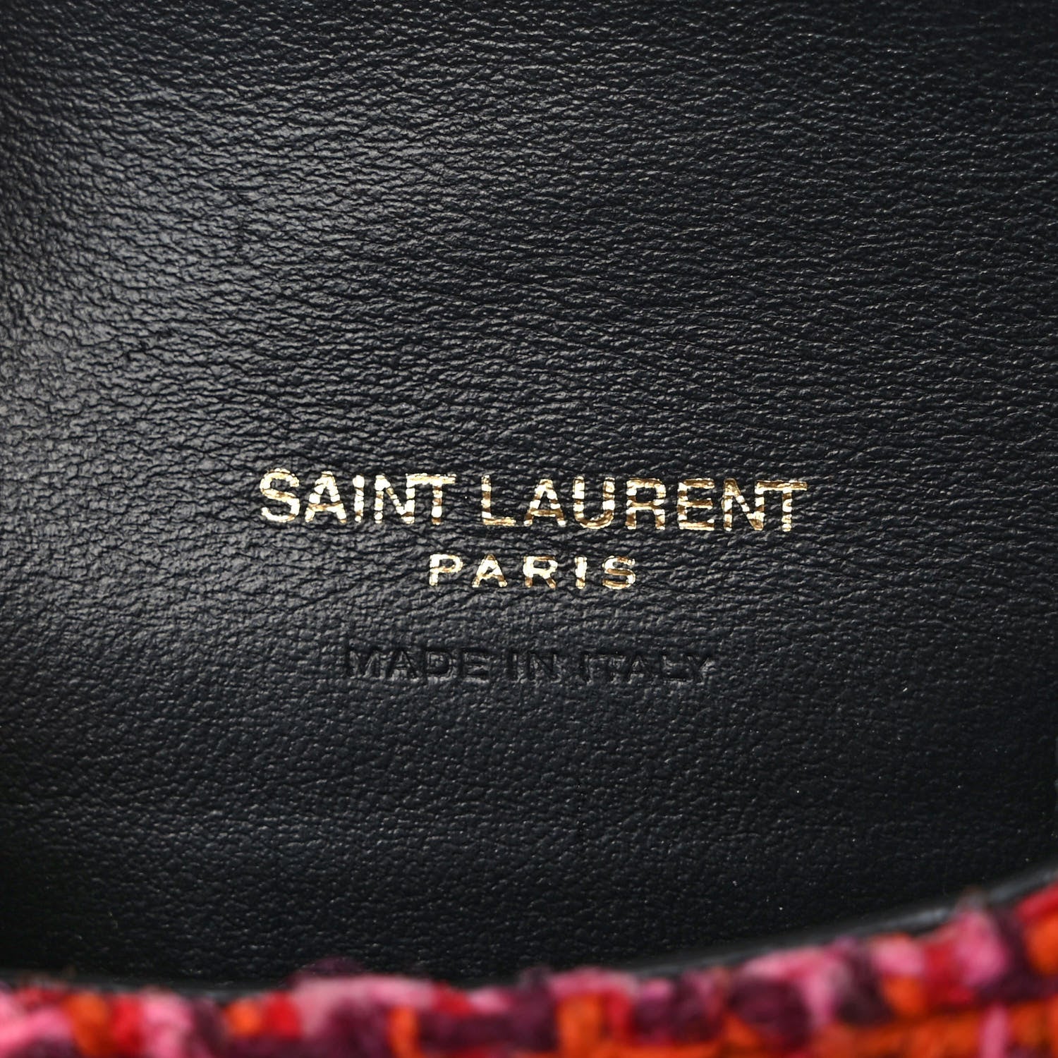 Saint Laurent Tweed Woven Quadrillage Monogram Airpods Pro Case Rose Red 6 of 7