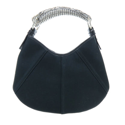 Saint Laurent Satin Mombasa Horn Evening Bag Black 1 of 8