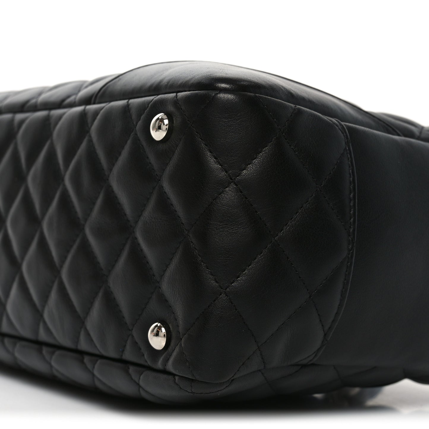 Calfskin Quilted Large Cambon Bowler Black