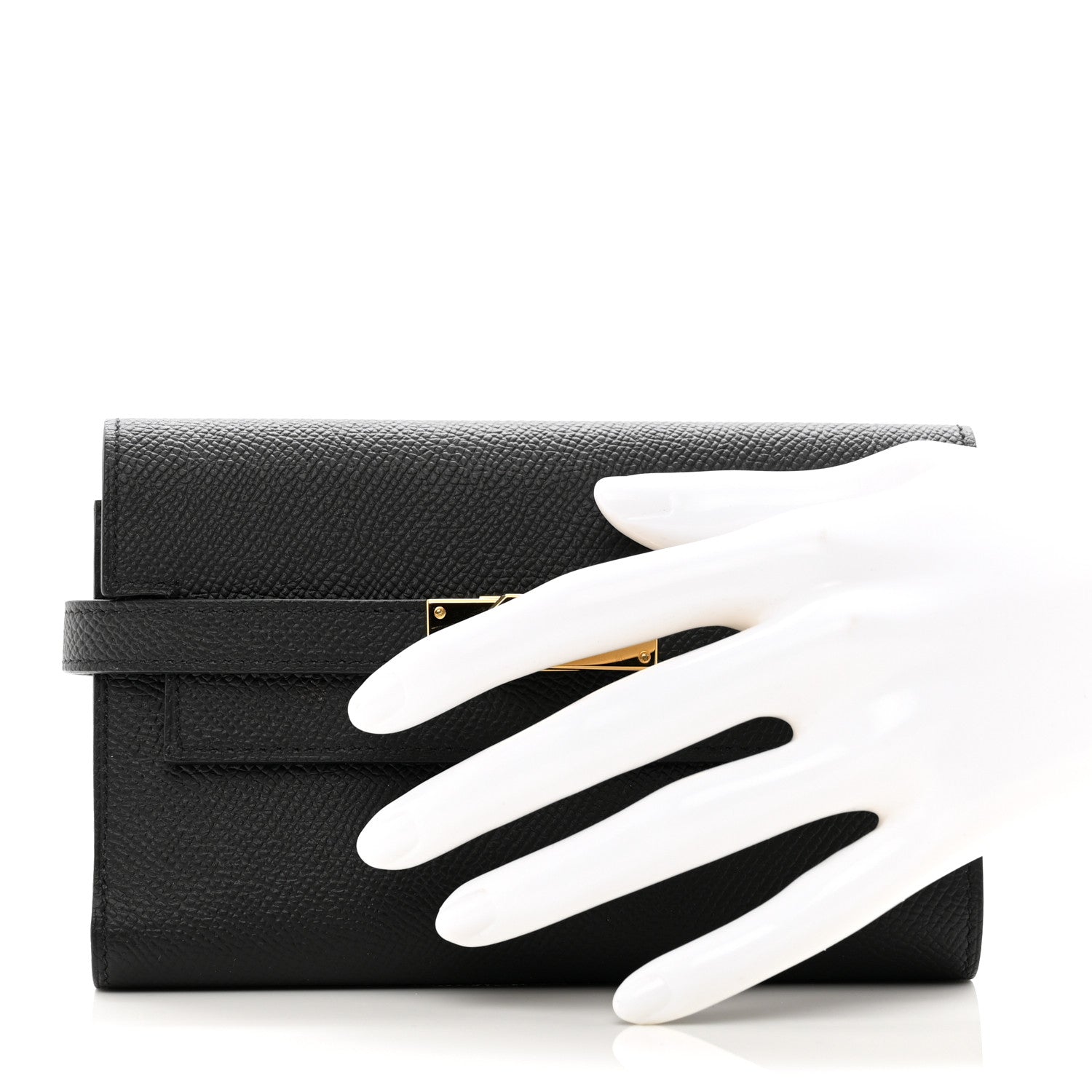 Hermes Epsom Medium Kelly Wallet Black 2 of 7