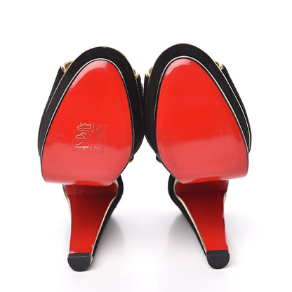 Christian Louboutin Veau Velours Loulou Dance Platform Sandals 37 Black 5 of 7