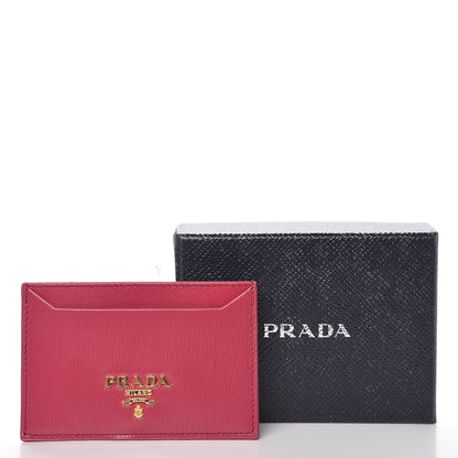 Prada Vitello Move Metal Card Case Ibisco 8 of 8
