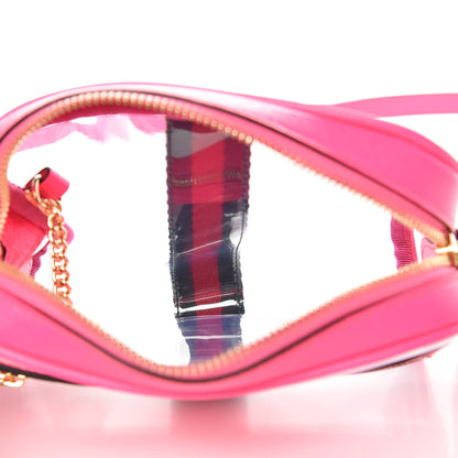 Gucci Vinyl Web Mini Ophidia Transparent Shoulder Bag Fluorescent Fuchsia 7 of 9
