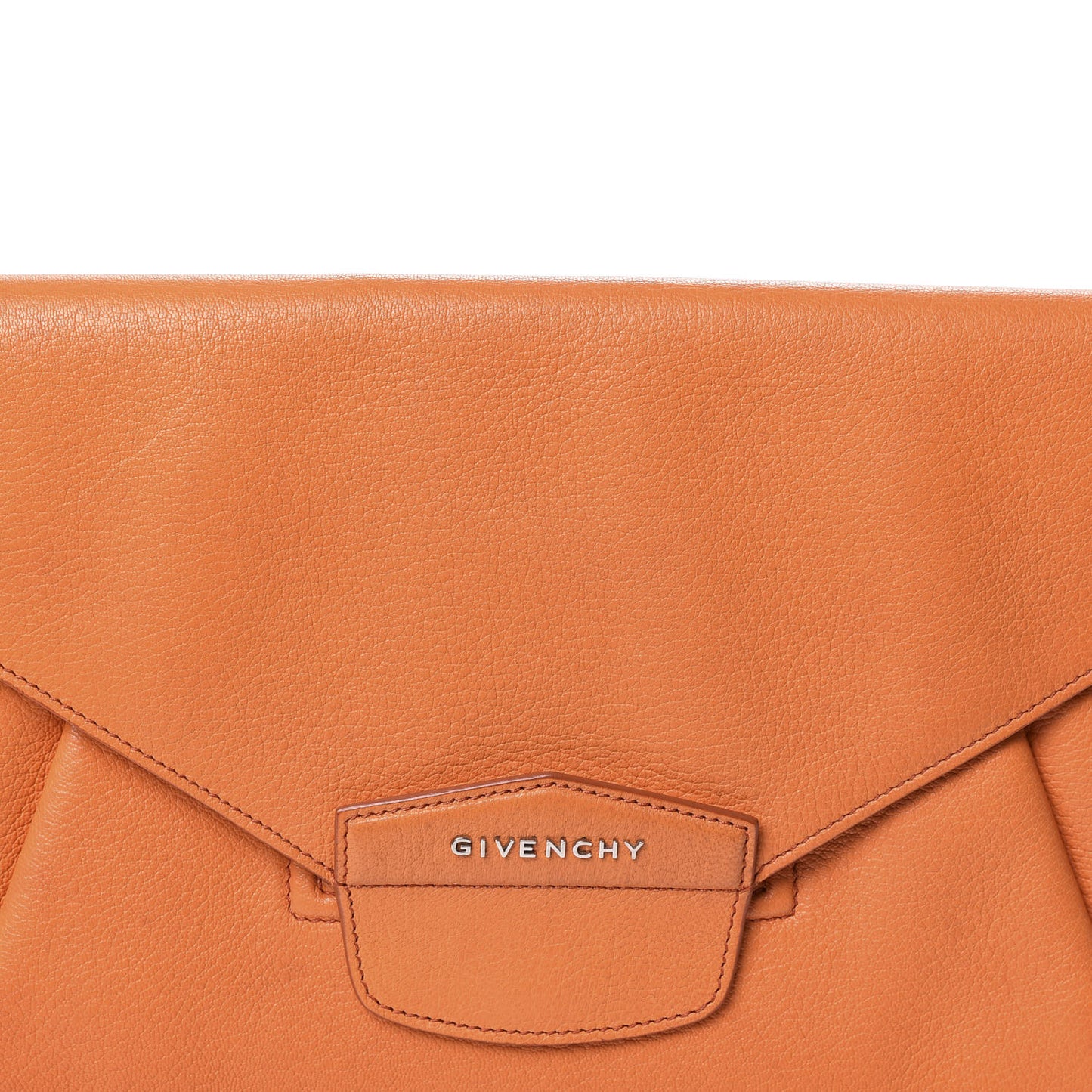 Sugar Goatskin Medium Antigona Envelope Clutch Orange