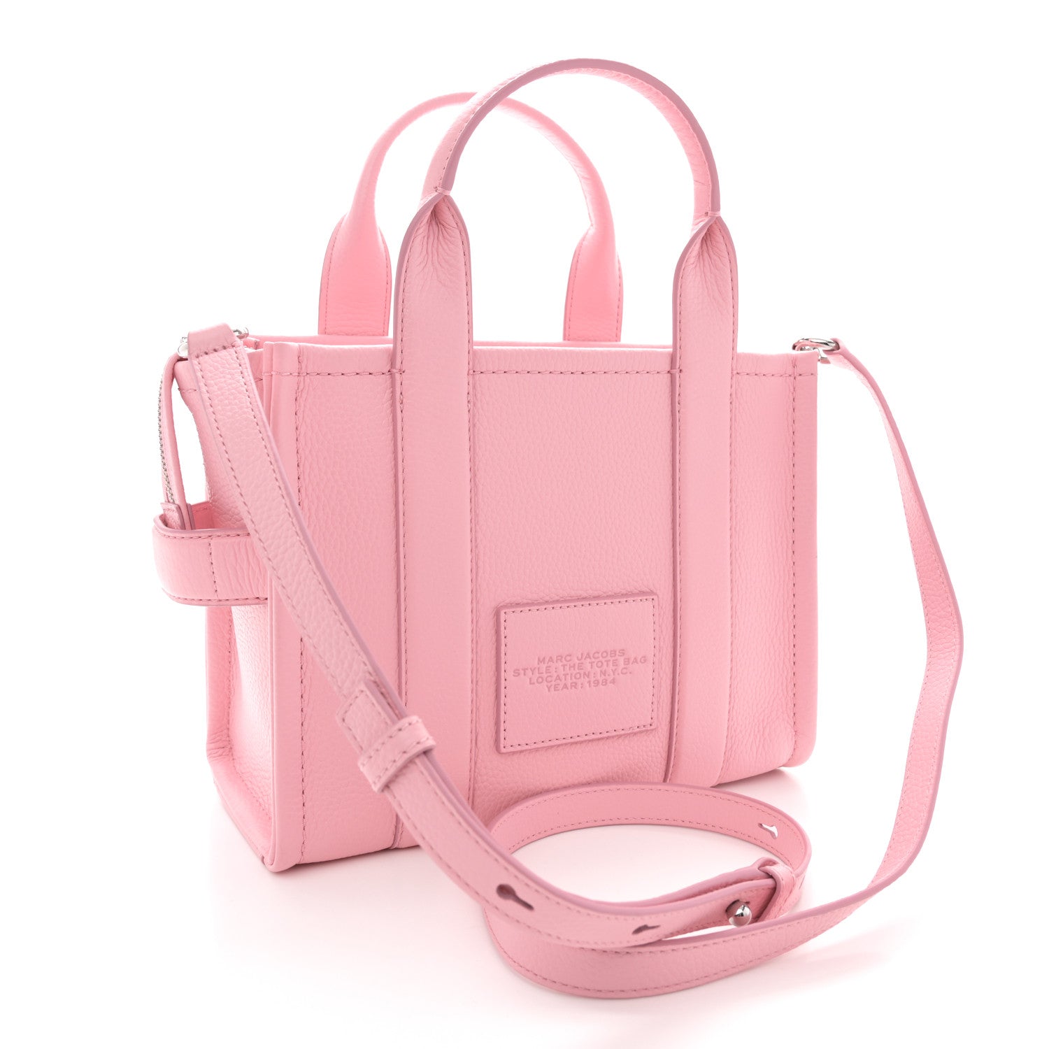 Marc Jacobs Grained Calfskin Small The Tote Bag Ribbon Pink 3 of 12