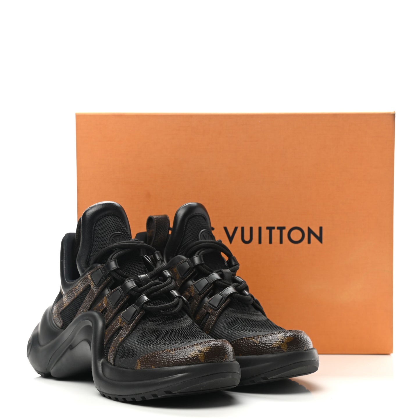 Calfskin Patent Monogram LV Archlight Sneakers 38 Black