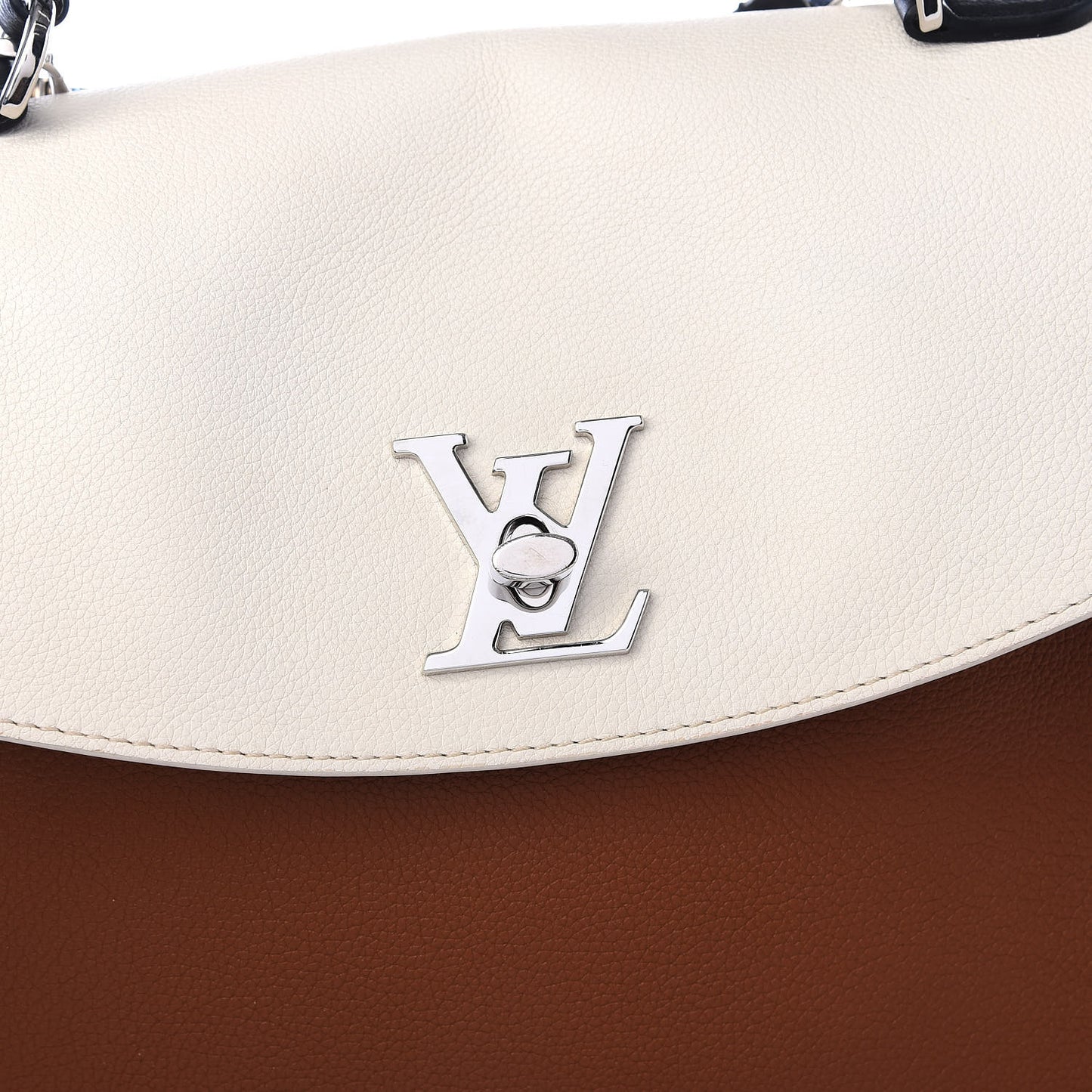 Soft Calfskin Lockme Ever Caramel Creme Black