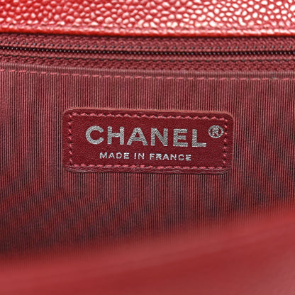 Chanel Caviar Quilted Large Boy Flap Dark Red 6 of 12