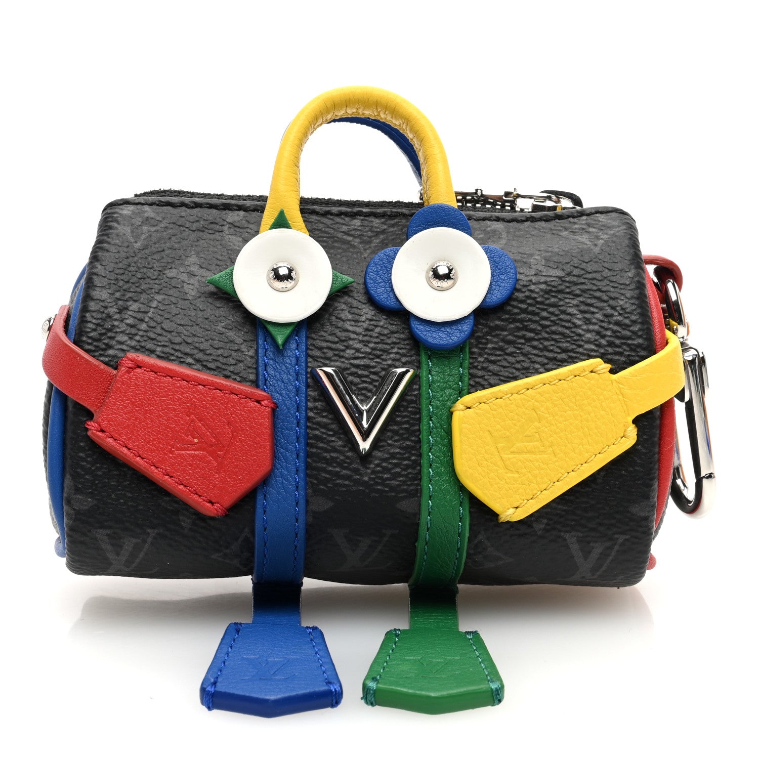 Louis Vuitton Monogram Eclipse Mister Keepall Bag Charm Key Holder Black 1 of 7